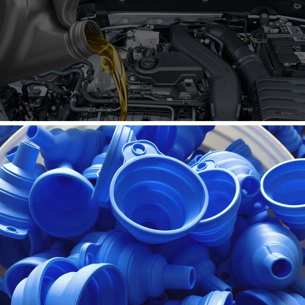 Engine Funnel Car Universal Silicone Liquid Funnel Washer Fluid Change Foldable Portable Auto Engine Oil Petrol Change Funnel