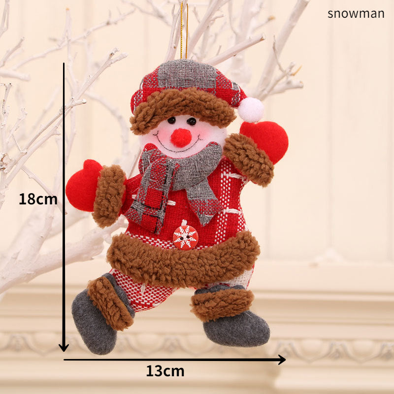 2023 Cute Christmas Santa Snowman Deer Doll Decoration Gift Doll Christmas Tree Hanging Ornament New Year Xmas Home Decoration