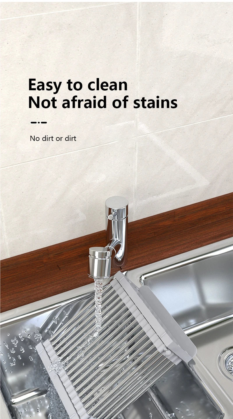 Stainless Steel Telescopic Sink Drain Rack Fruit And Vegetable Dishes And Chopsticks Washing Vegetable Drain Basket