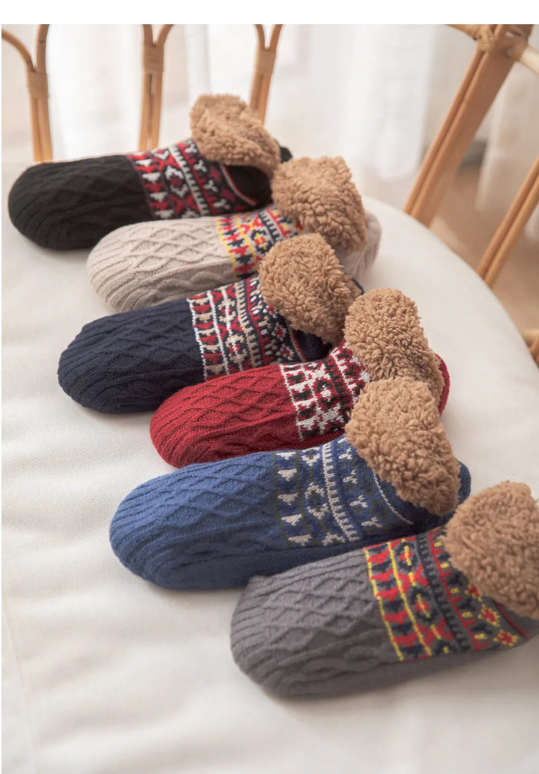 2024 New Winter Warm Floor Socks Home Fleece Slipper Women Men Snow Socks Sleep Carpet Socks Slippers Socks Non-slip Yoga Socks