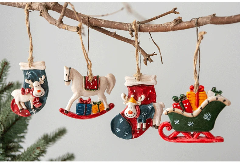 2022 Christmas Tree Decorations Christmas Resin Pendant Ornaments Home Decor DIY Kids Toys Gifts DIY Handmade Jewelry