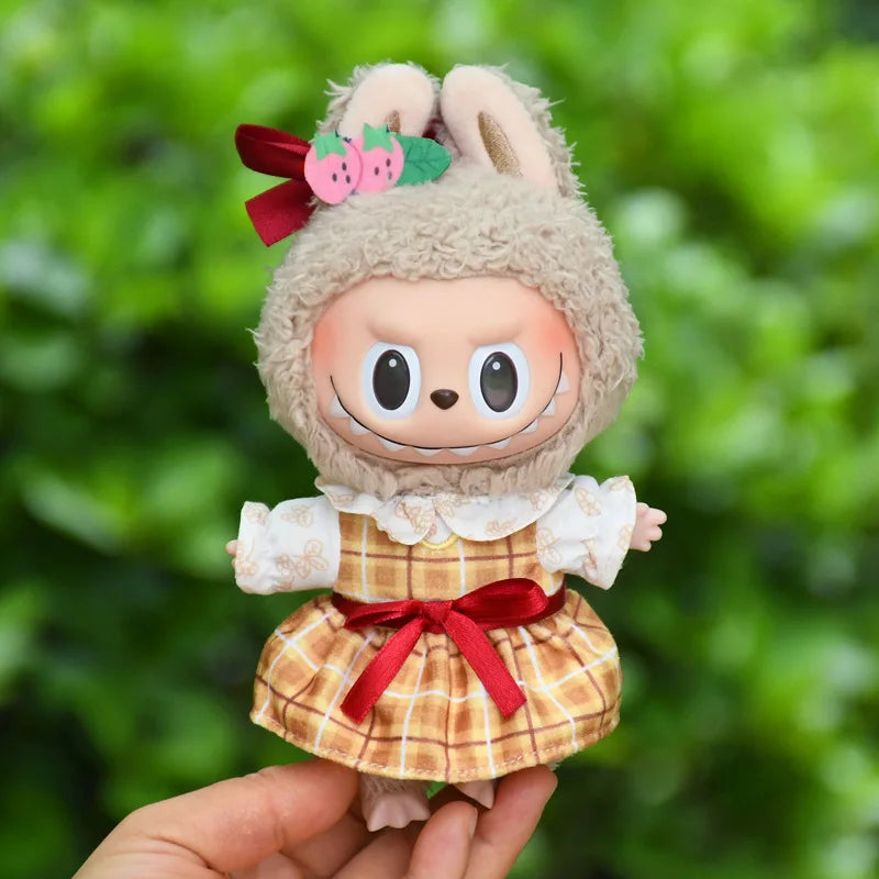 17cm Cute Mini Plush Doll'S Clothes Outfit Accessories For Korea Kpop Exo Labubu Idol Dolls Overalls Hat Clothing DIY Kids Gift