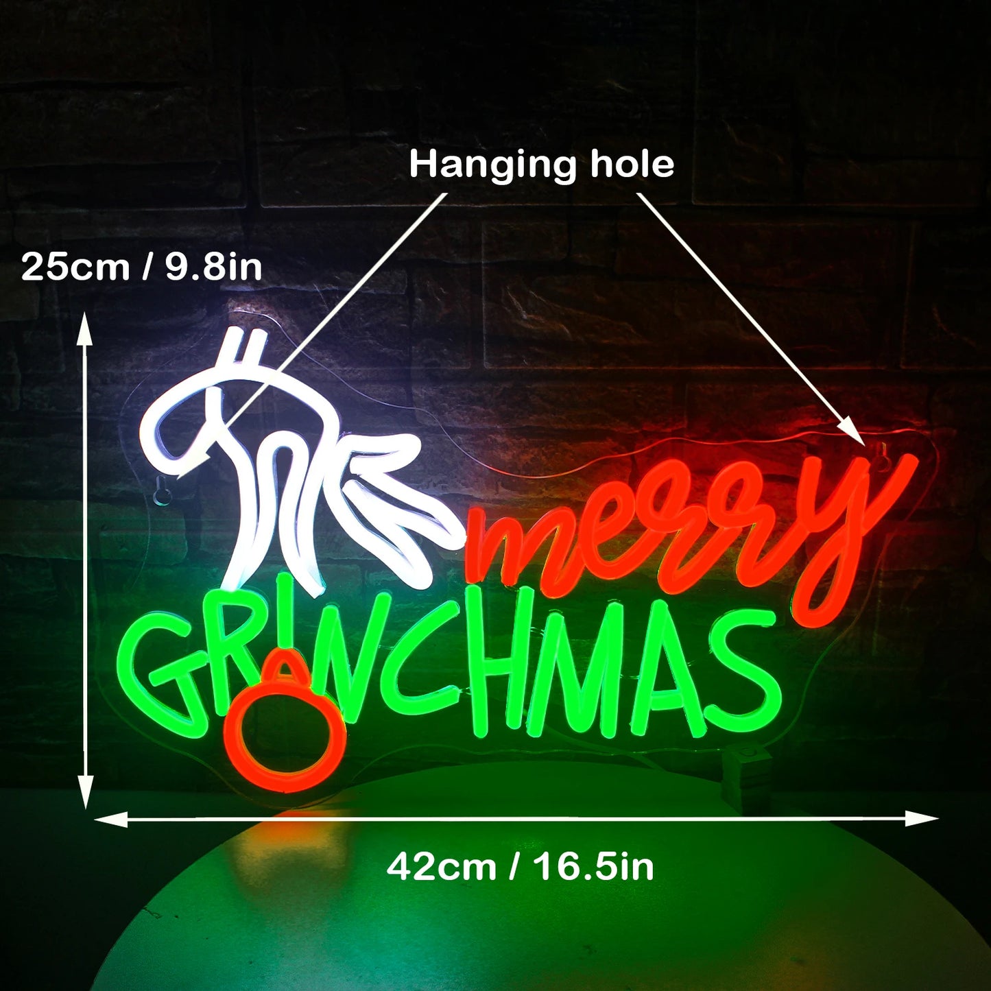 Merry Christmas Neon Sign Red Green LED Lights With Small Decor Dimmable Room Decoration For Festival Home Party Wall Lamp Signs