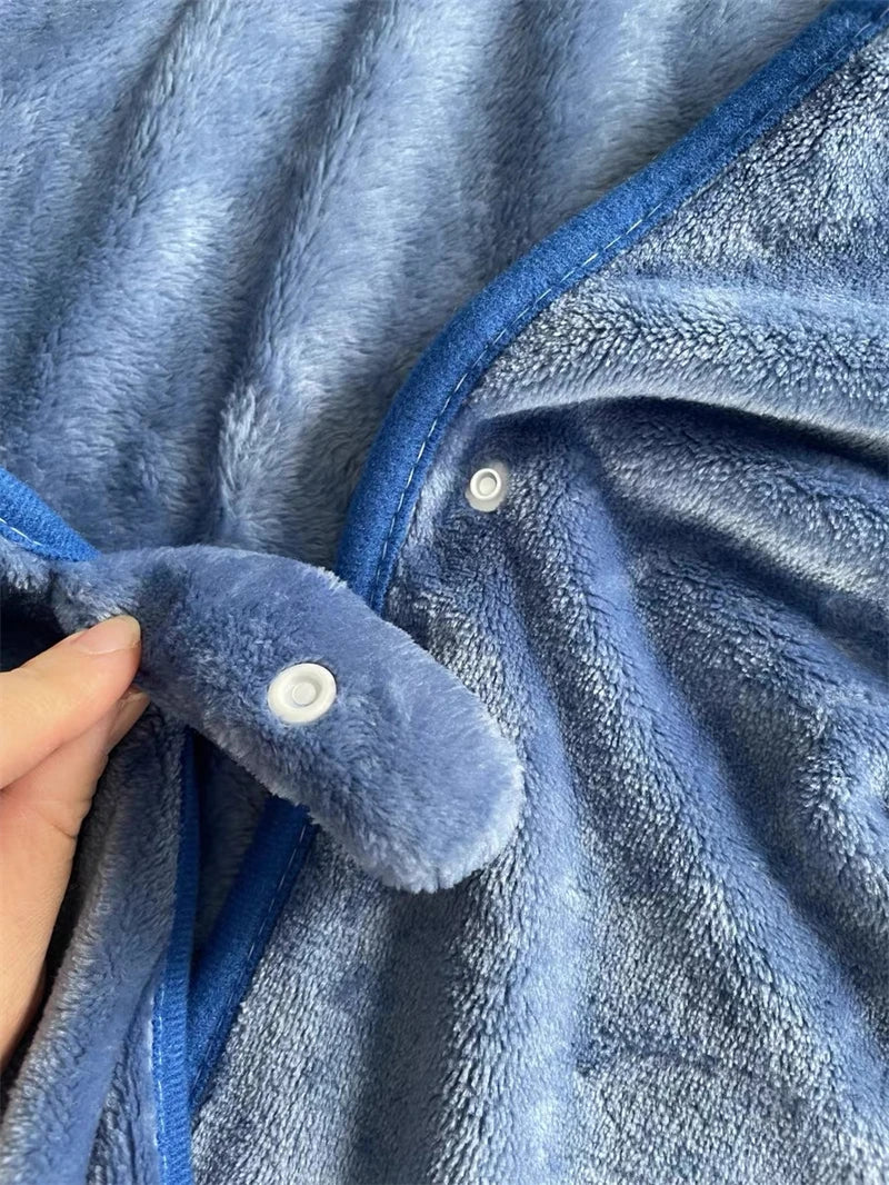 Lovely Stitch Cloak Blanket Comfortable Thickened Hooded Blanket Flannel Nap Cartoon Anime Warm Stitch Blanket Gifts