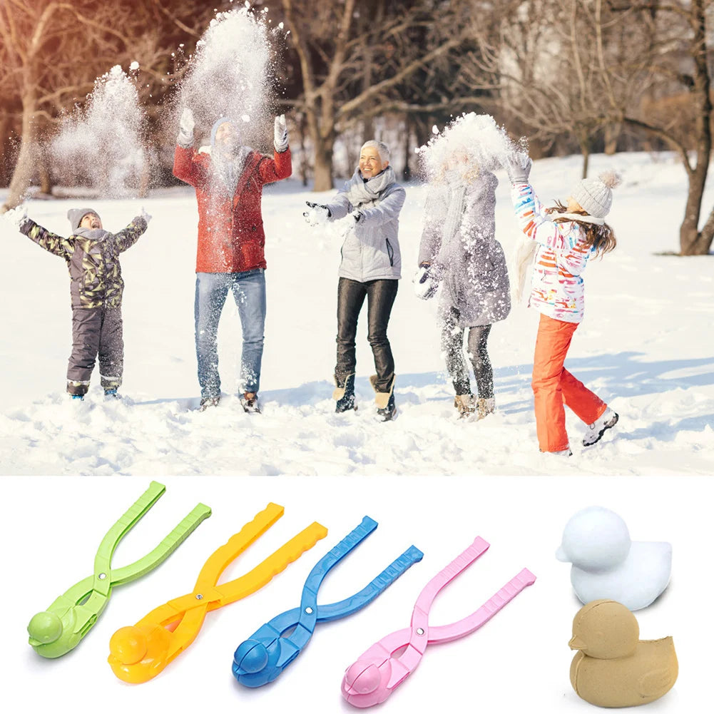 Cute Duck Shaped Snowball Maker Clip Children Outdoor Plastic Winter Snow Sand Mold Tool for Snowball Fight Outdoor Fun Sports