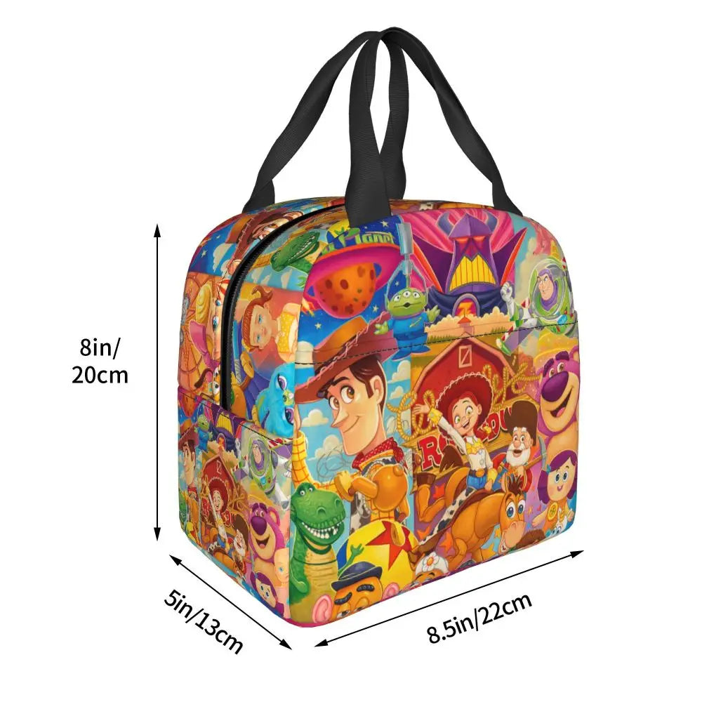 Custom Toy Story Buzz Ranger Suit Insulated Lunch Bag Reusable Thermal Cooler Bento Box For Women Food Container Tote Bags