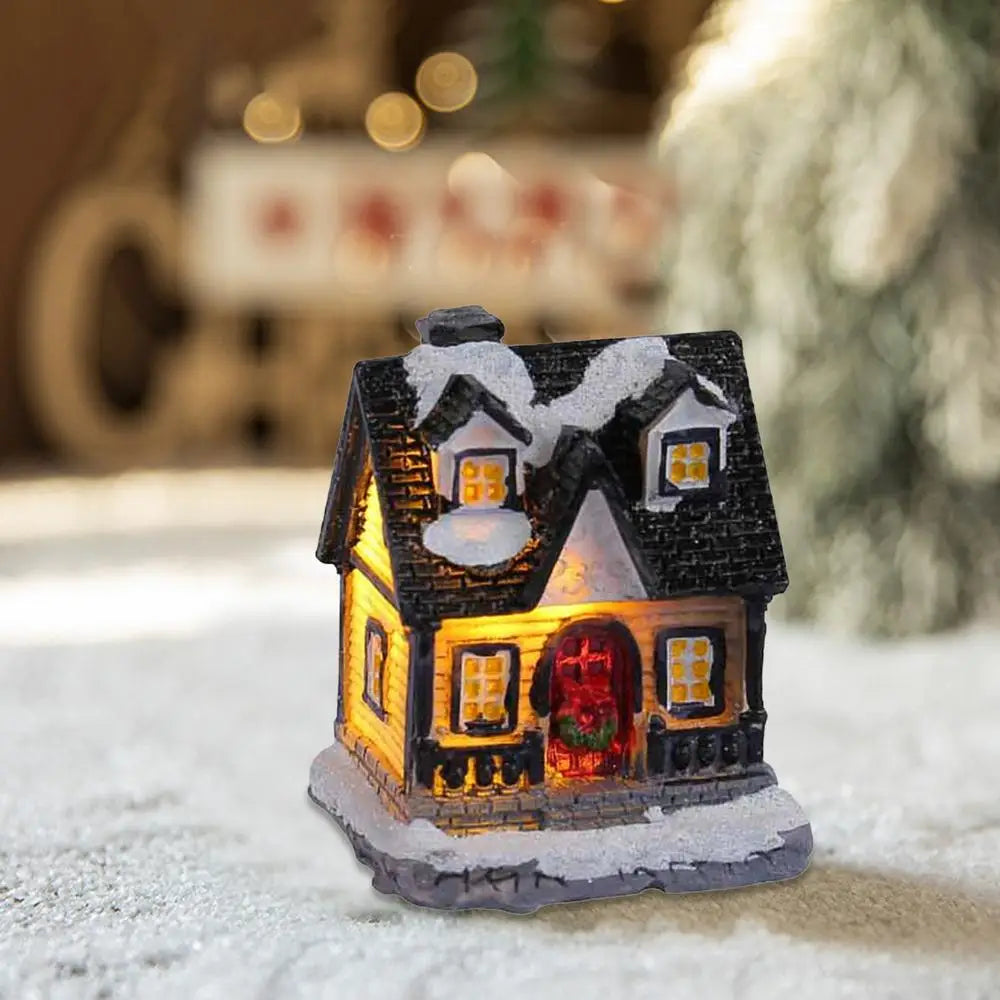 LED Village House Light Up Christmas Village House Resin Light Beacon Table Decoration Suitable For Children And Adults Indoor