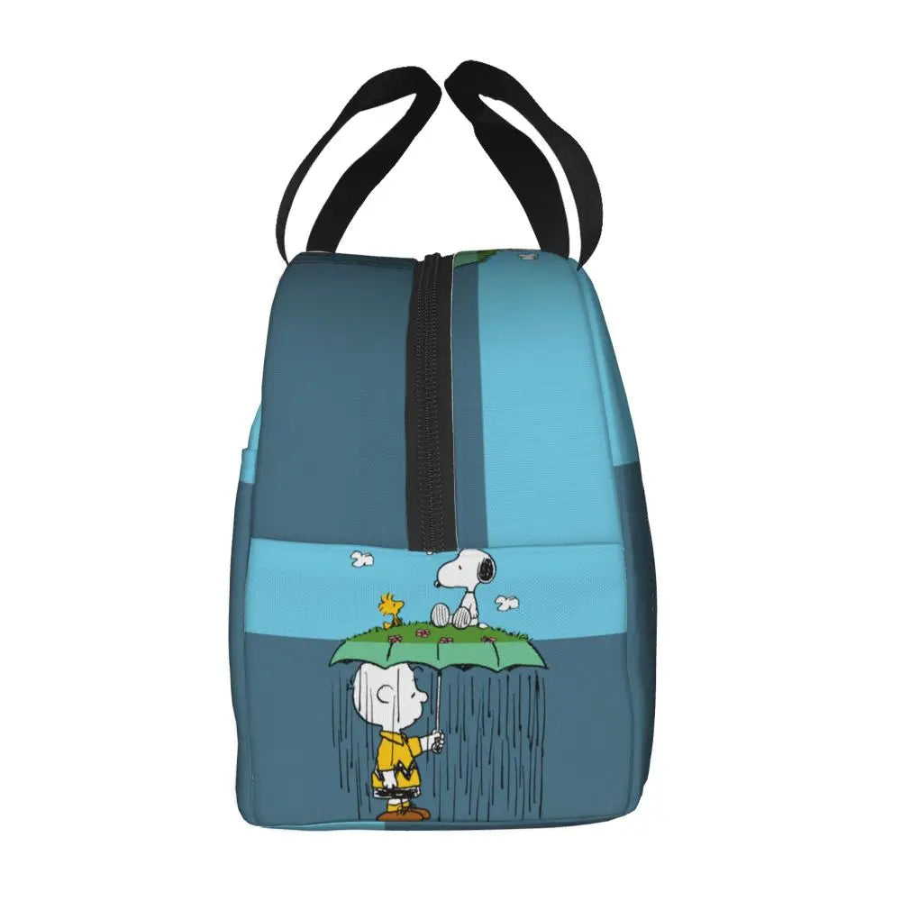 Custom Funny Cartoon Snoopy Lunch Box Waterproof Thermal Cooler Food Insulated Lunch Bag Kids For Kids Portable Picnic Tote Bags